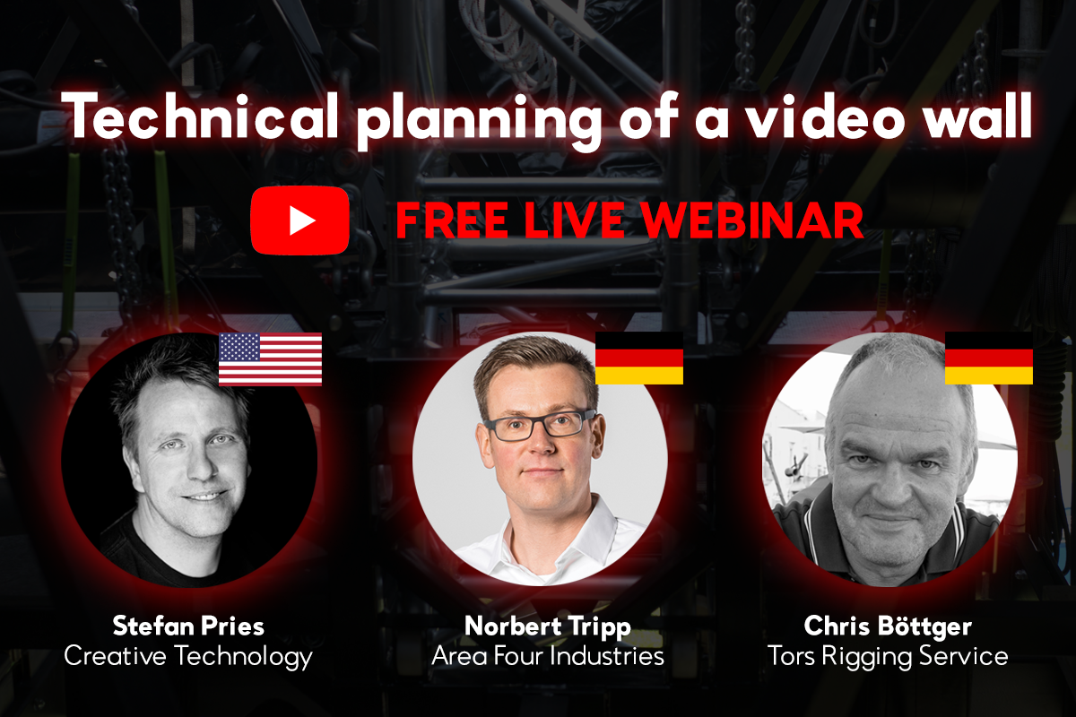 FREE LIVE WEBINAR!  Technical Planning of Video Wall Rigging.  