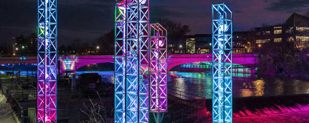 World’s first interactive light display over water
